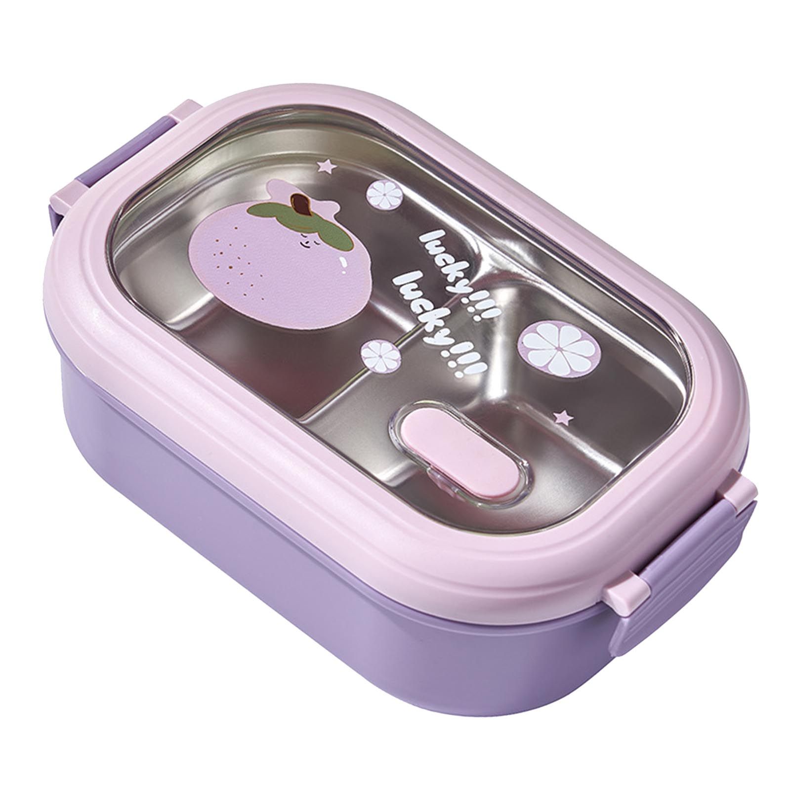 Bento Lunch Box Portable Safe Leakproof Divided Stainless Steel Thermal Lunch Box for Students School Office Purple โ image 2