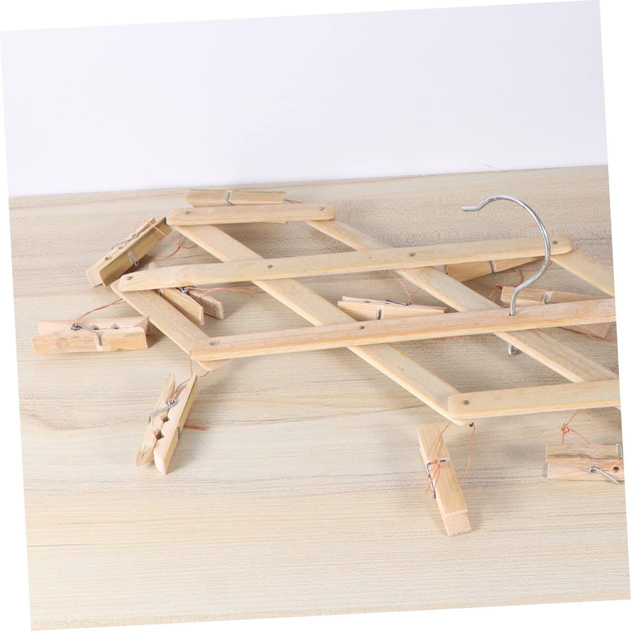 Multi Hanger Hangers for Clothes Bamboo Sock Drying Rack Space Saver Clothes Pegs Hook up Clothespin Coat Hanger Baby Hanging — image 3