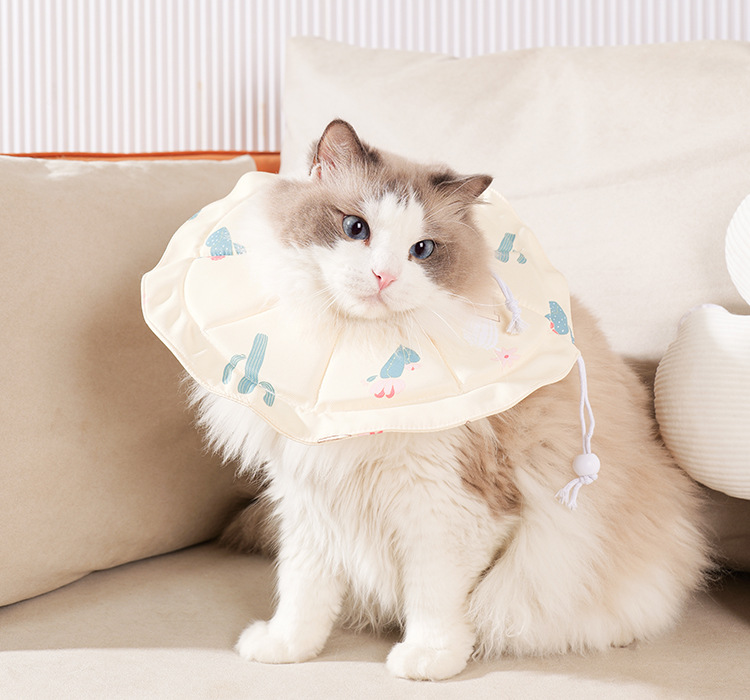 2 Pcs Size L Beige Comfortable Pet Recovery Collar | Waterproof Anti-Lick Collar for Cats & Dogs โ image 4