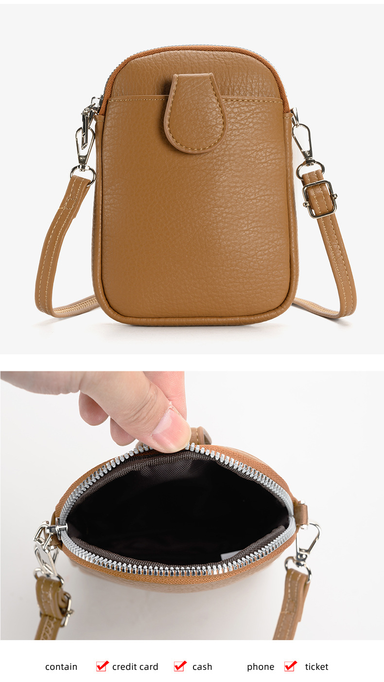 Green Chic Crossbody Phone Bag - Womens PU Leather Mini Shoulder Purse with Adjustable Strap — image 5