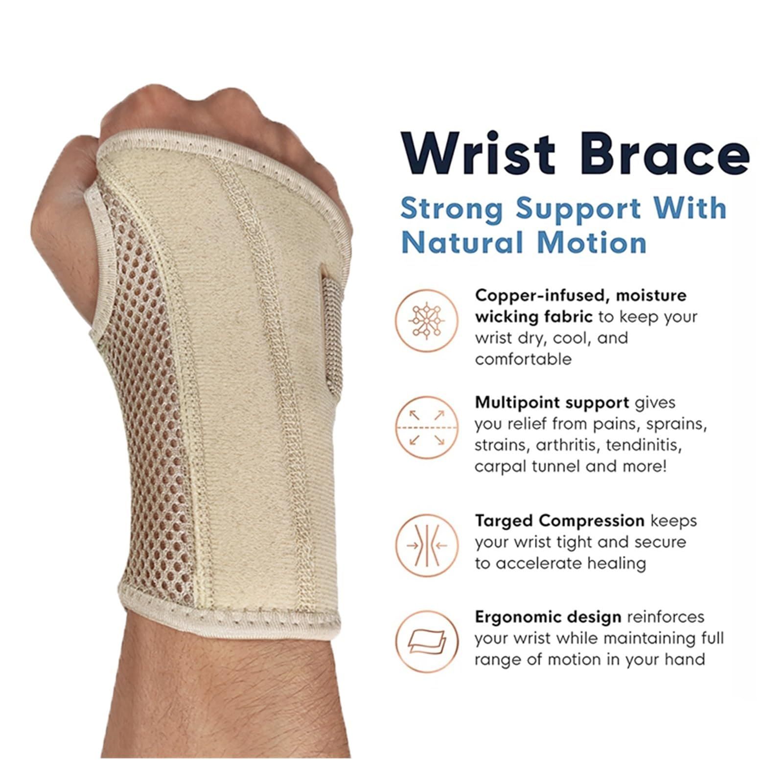 Wrist Brace for Carpal Tunnel Relief Night Support, Hand Brace with 2 Stays for Women Men, Adjustable Wrist Support Splint — image 2