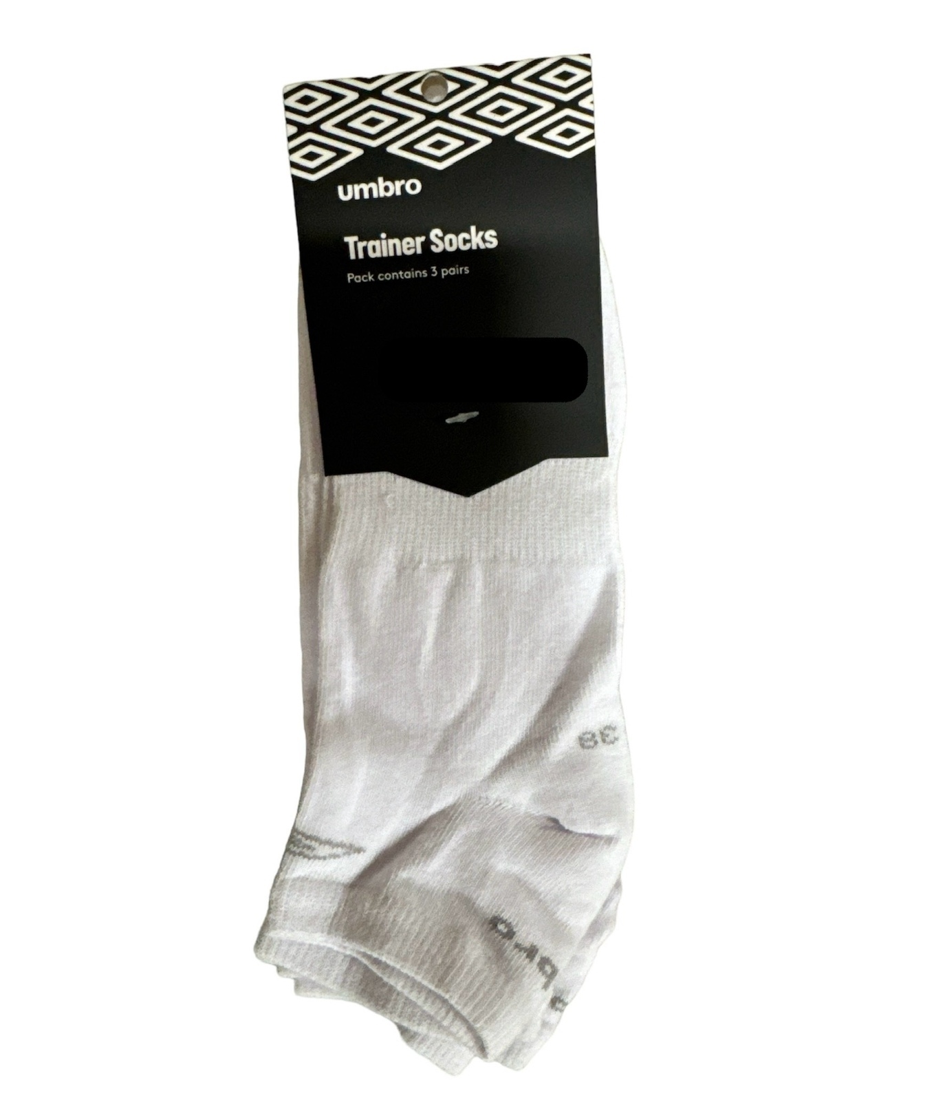 Umbro Mens Trainer Ankle Socks - White - 1 Pack of 3 Pairs โ image 3