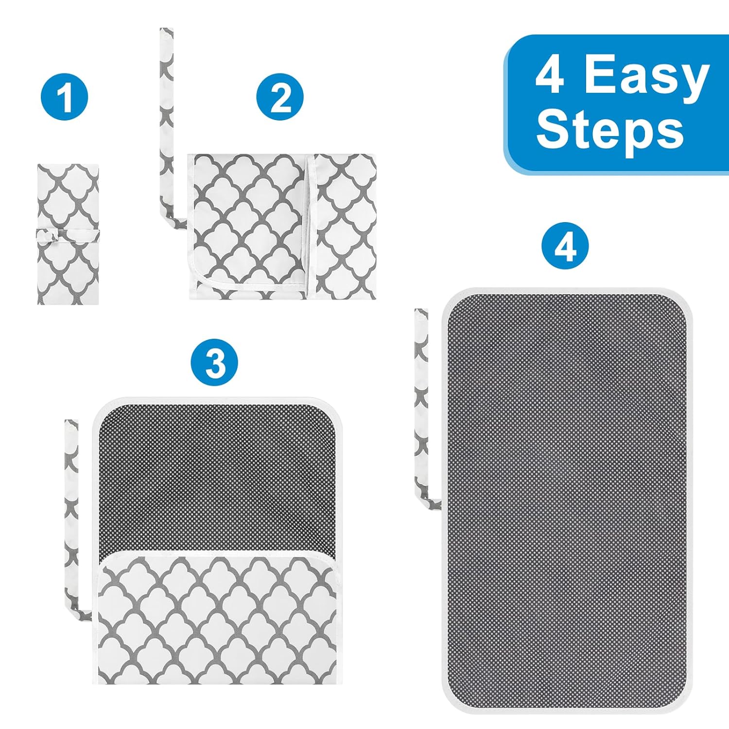 Portable Diaper Changing Pad, Waterproof Foldable Baby Changing Mat for Travel, Baby Essentials Shower Registry Gifts — image 6