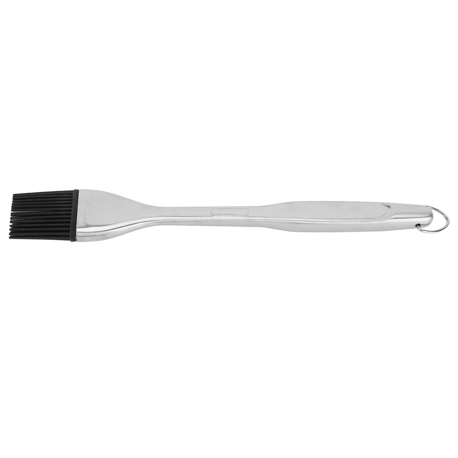 Silicone Brush Stainless Steel Handle High Temperature Resistant Kitchen Baking Barbecue Sauce Oil BrushStraight Handle Black — image 2