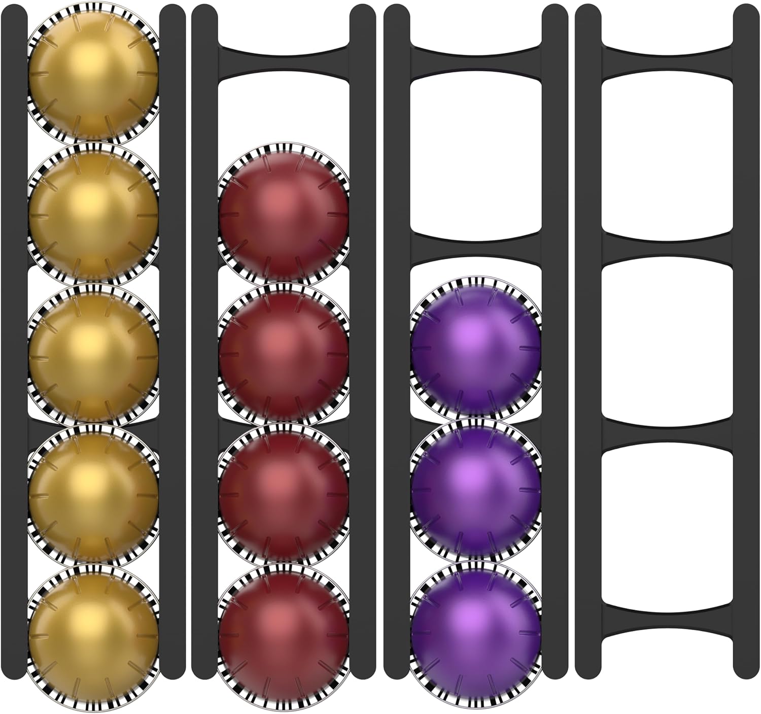 Coffee Pod Holder Compatible with Nespresso VertuoLine Capsules – 20-Pod Space-Saving Organizer for Wall, Cabinet, or Under-Counter Mount, Black
