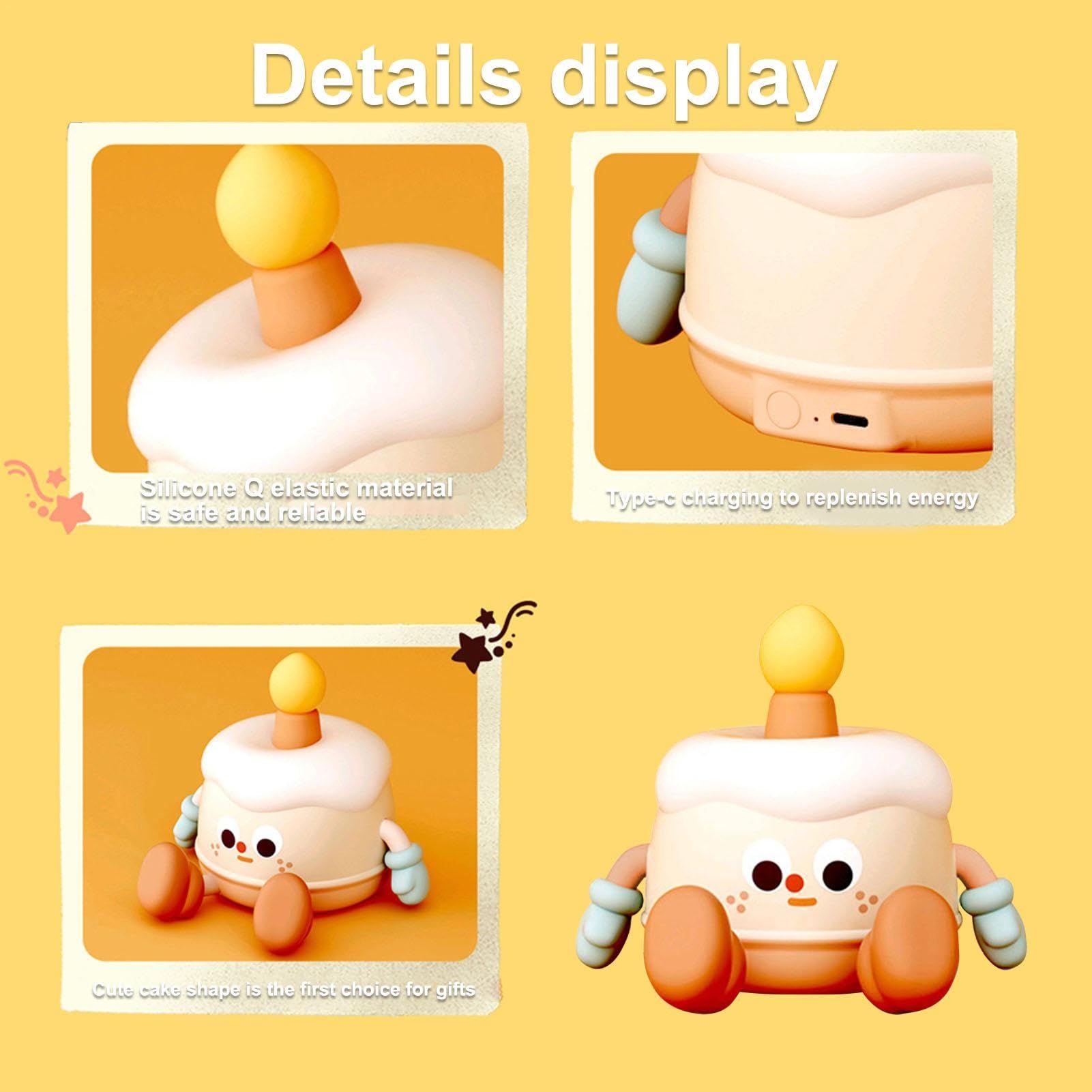 Birthday Cake Lamp - Dimmable Nursery Lamp, Cute Kids Bedroom Night Light | Silicone Birthday Cake LED Lamp โ image 4