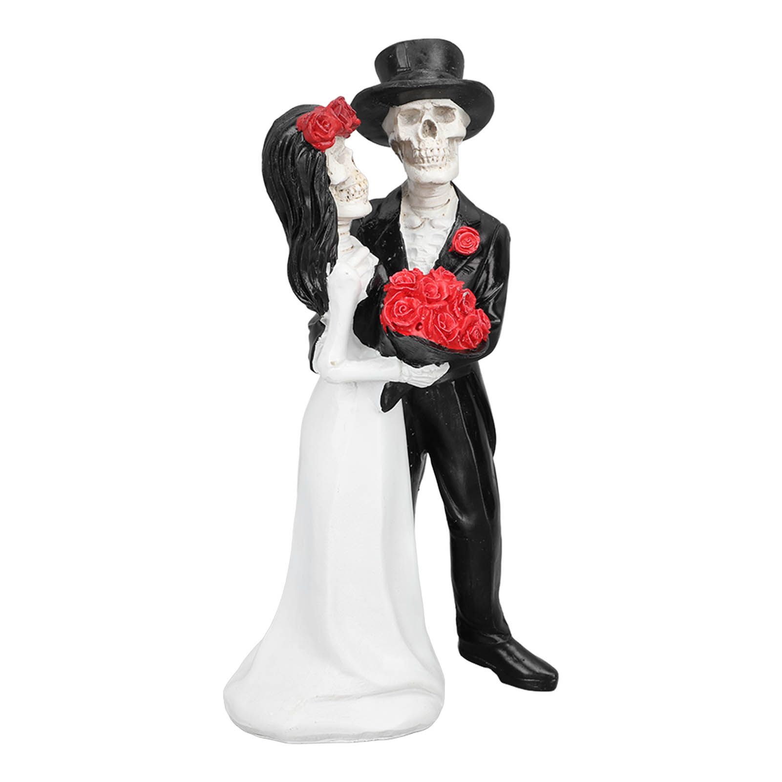 Skeleton Wedding Couple Statue Day of The Dead Dancing Skeleton Couple Halloween Romantic Wedding Bride Groom Figurine Resin โ image 3