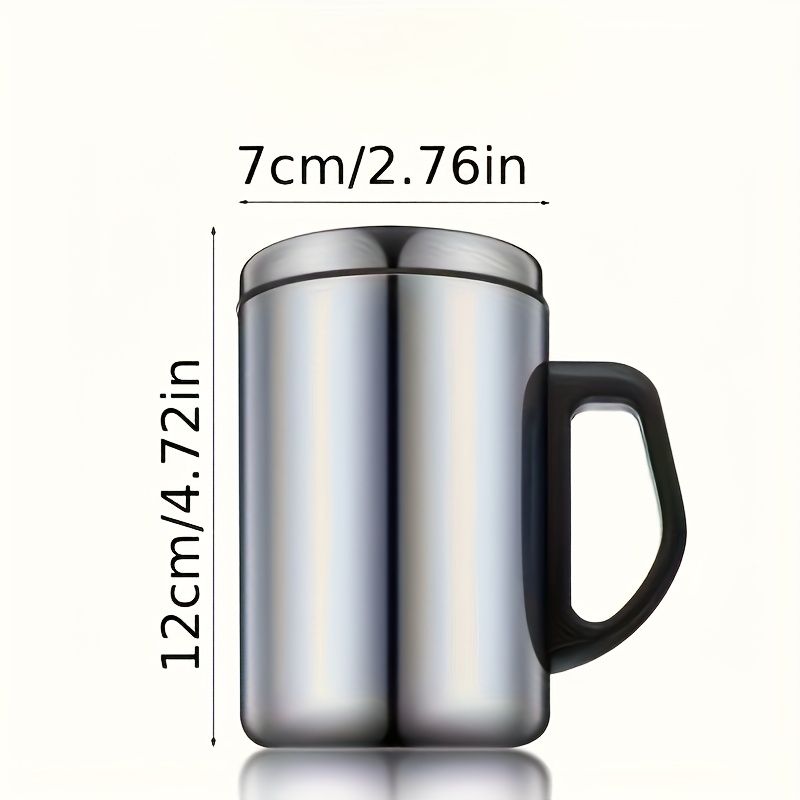 2pcs (1 Cup + 1 Lid) Heavy-duty Stainless Steel Tea Cup, Capacity 12.11oz 2pcs (Cup + Lid) 358ml/12.1 OZ — image 4