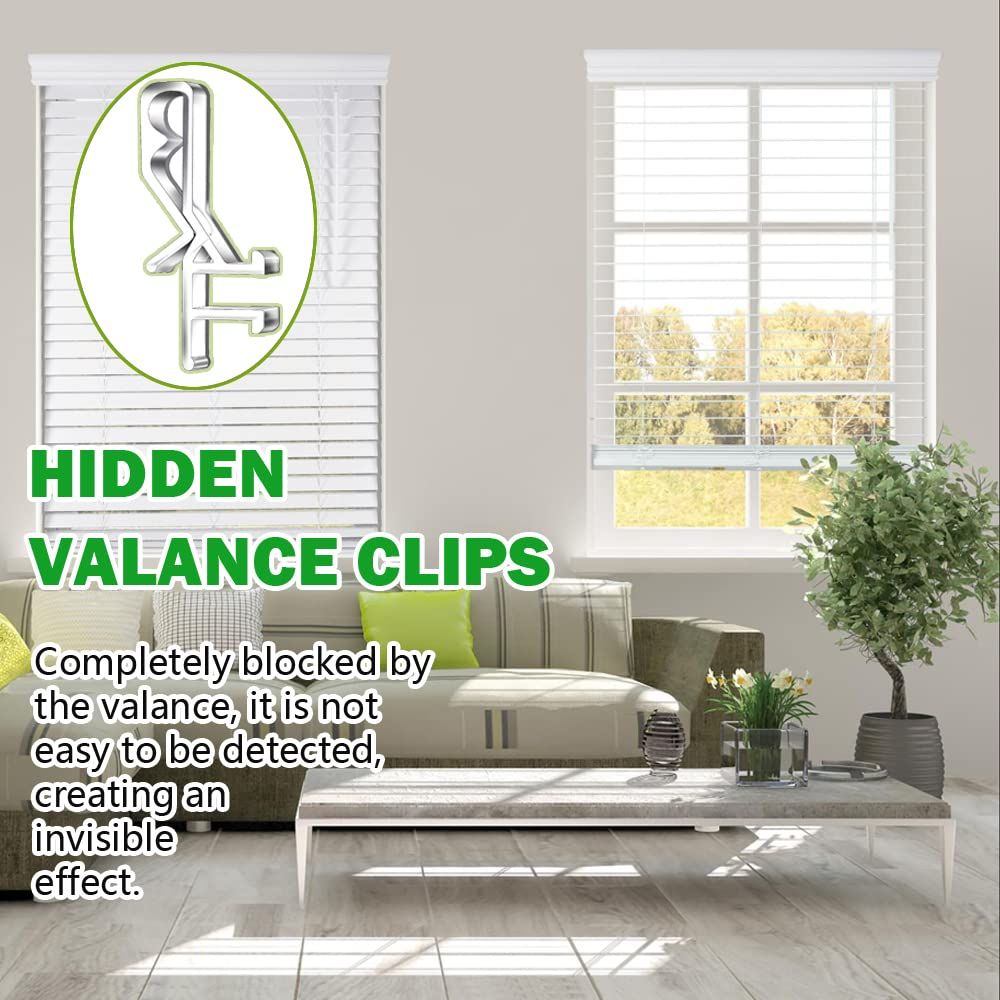 Hidden Channel Clips, 1-7/8inch Clear Plastic Clips for The with a Groove in The Back,For wood or faux wood valances (20pcs) — image 3