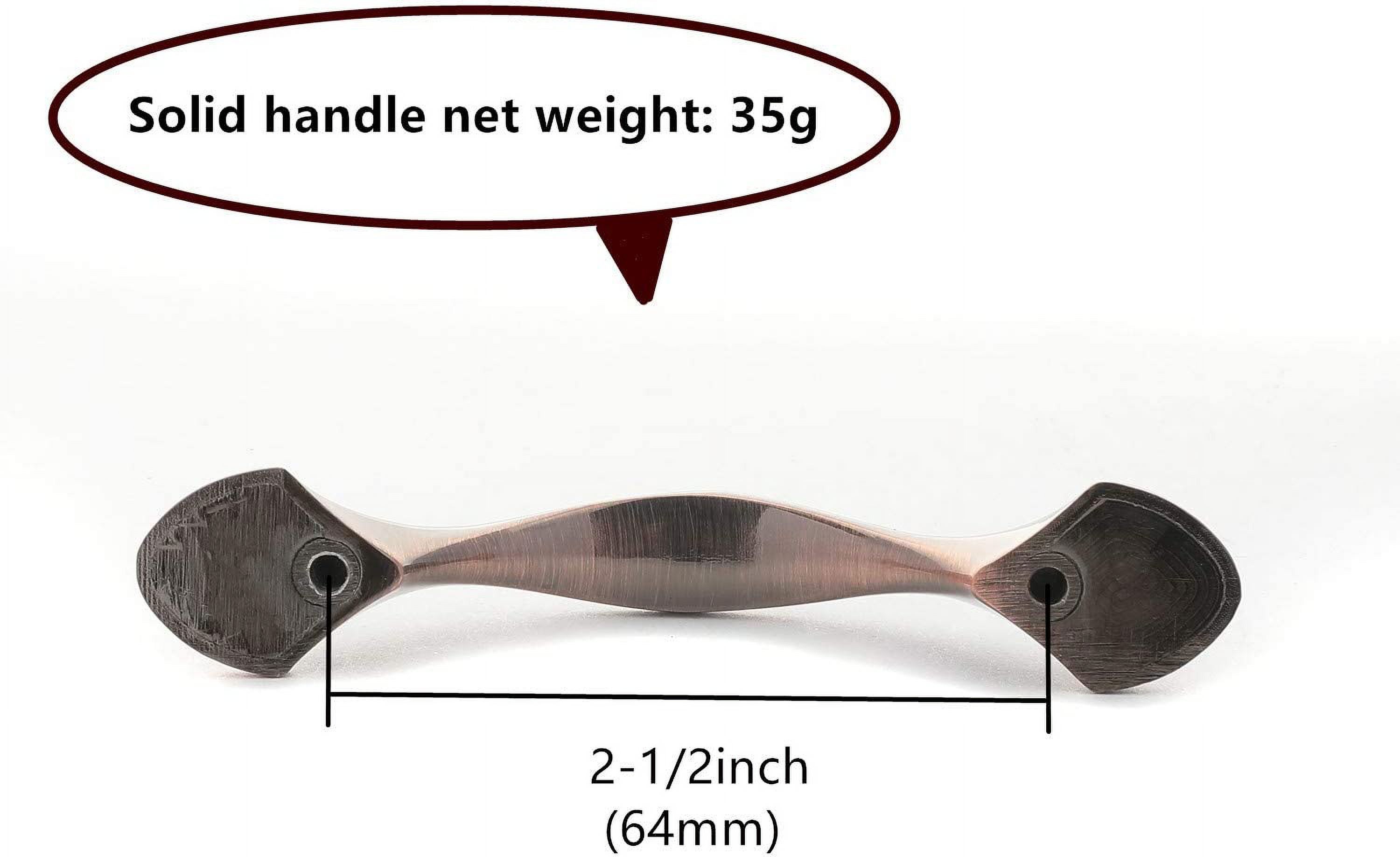 3 Pack Floral Cabinet Pull Handles, Solid Zinc Alloy Hardware, 5.04 In Hole Distance, Red Bronze — image 5