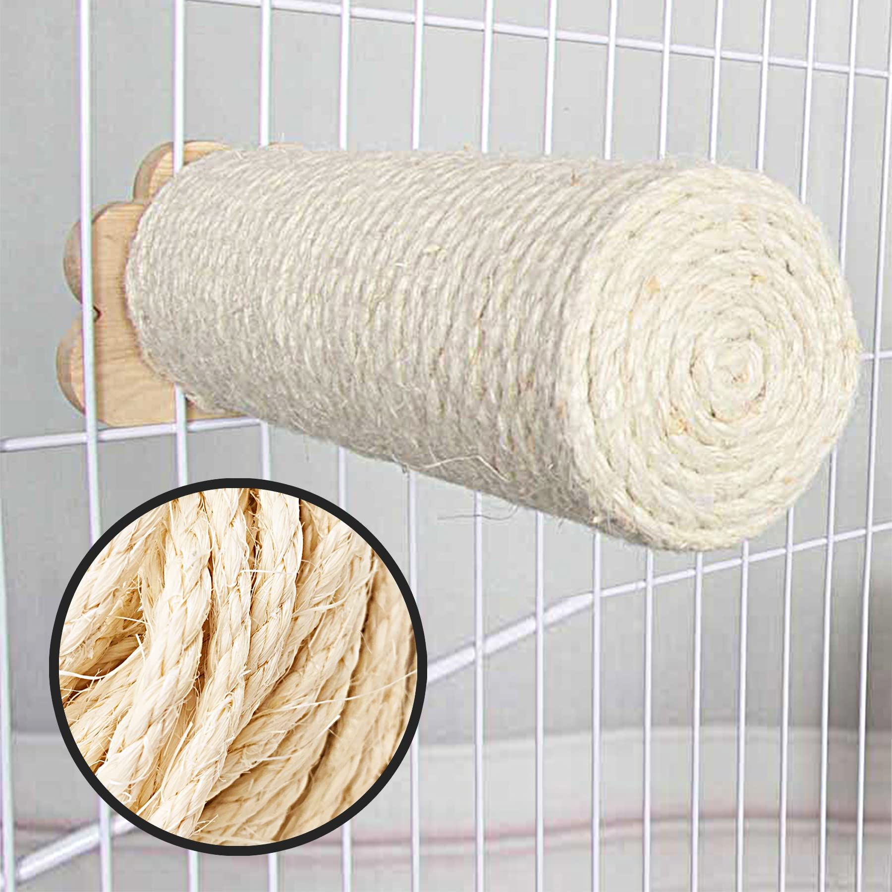 1/4 inch 6mm Cats Sisal Rope 65.6 Feet(20M) Cat Scratching Post Replacement Hemp Rope for String Kittens Shelves Furniture Toys — image 5