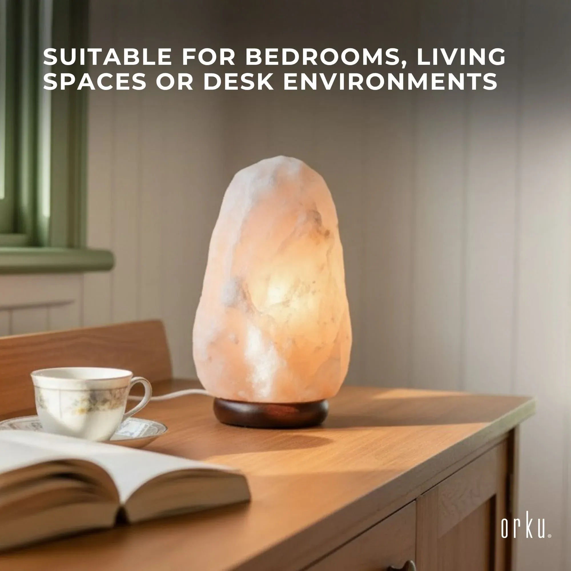 Orku 1-2Kg Himalayan White Salt Lamp - Natural Rock Shape Night Light — image 3
