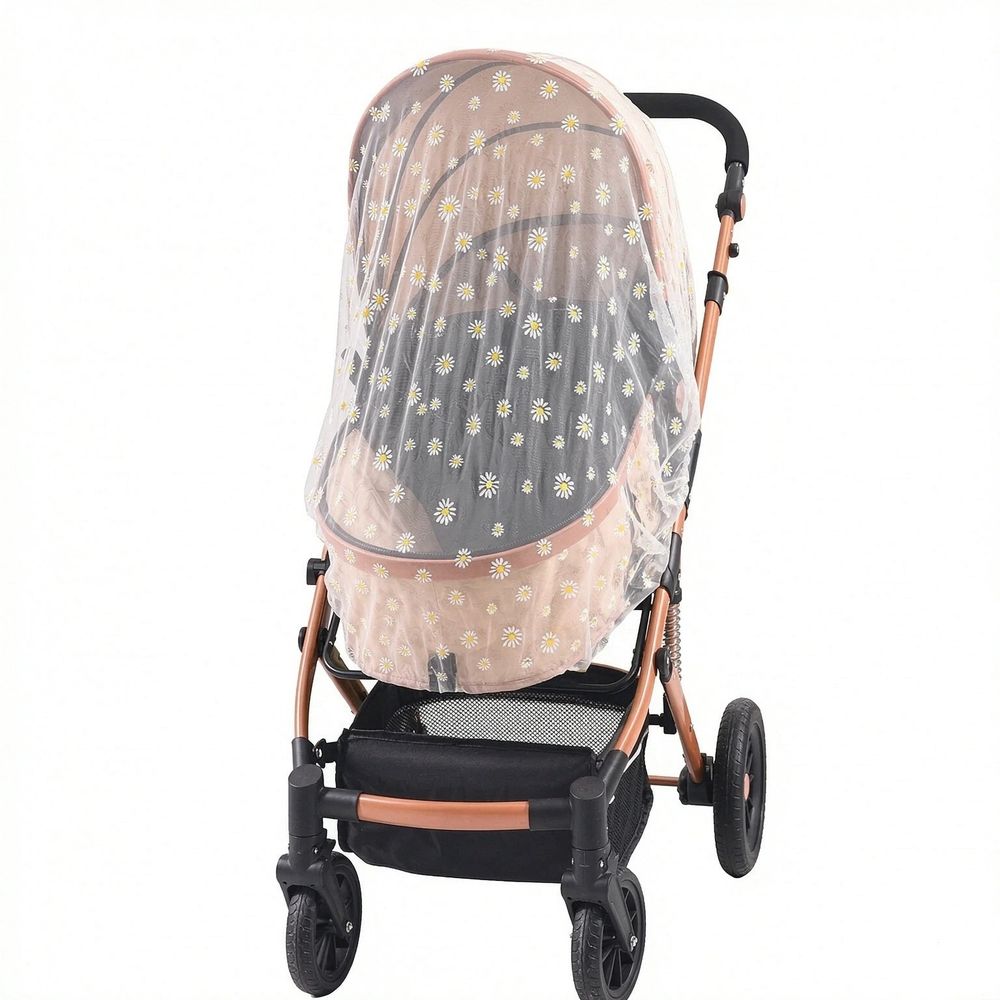 Mosquito Net for Stroller,Baby Pram Net Portable Daisy Print Stroller Netting Cover Perfect Bug Net for Strollers,Bassinets,Mini Crib