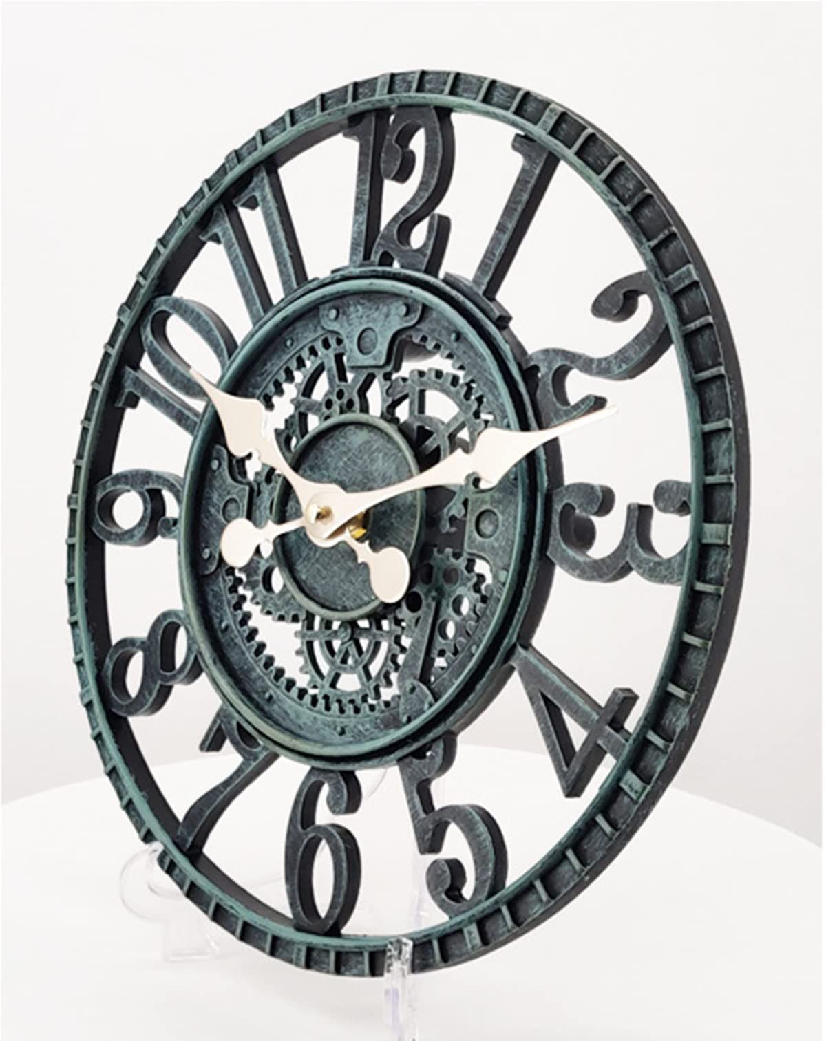 12-Inch Waterproof Outdoor Wall Clock, Analog Style, Sturdy Polyresin Construction, Fits with Rustic,Battery Powered, Easy to Hang — image 2