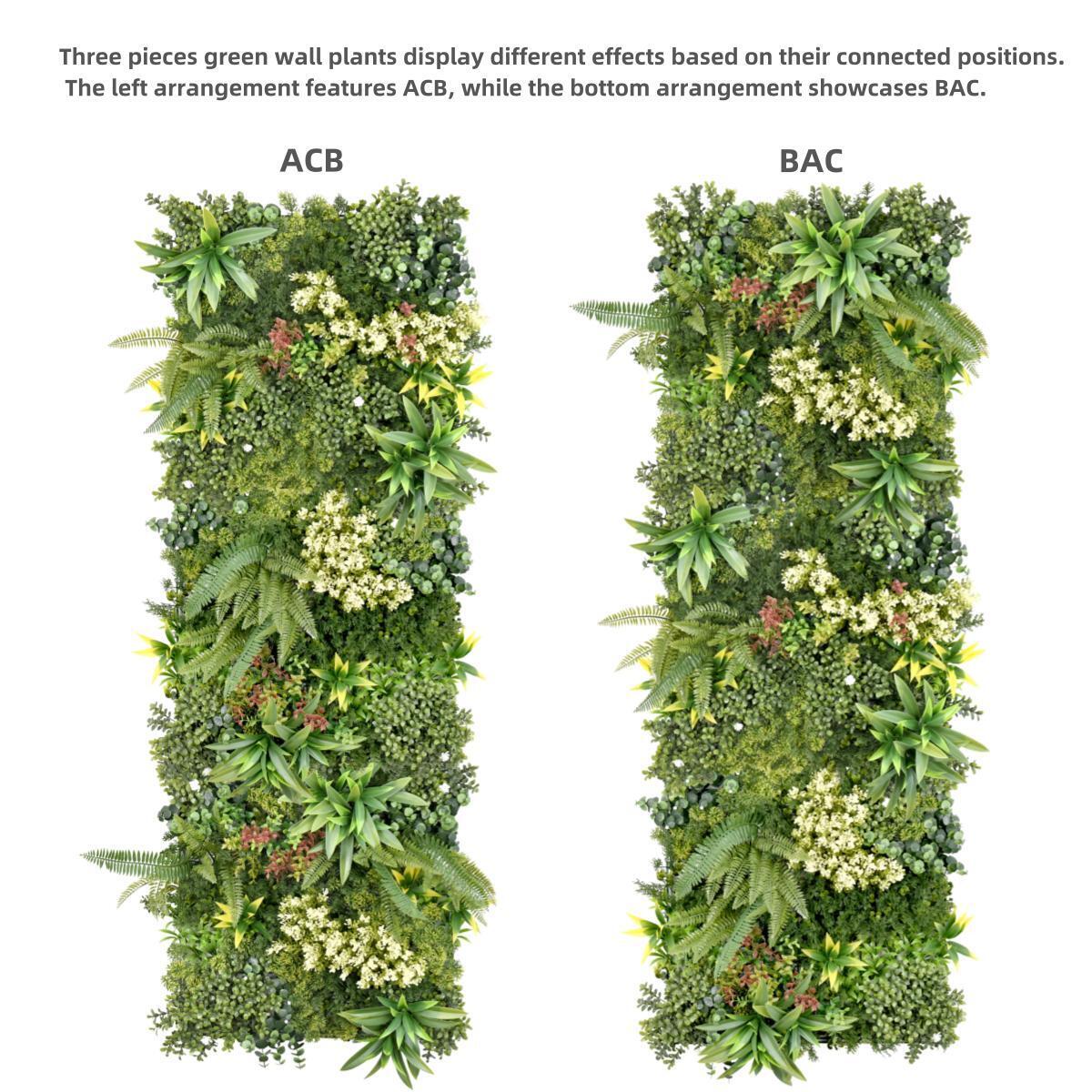 YES4HOMES 3 Artificial Plant Wall Grass Panels Vertical Garden Foliage Tile Fence 50X50 CM — image 2