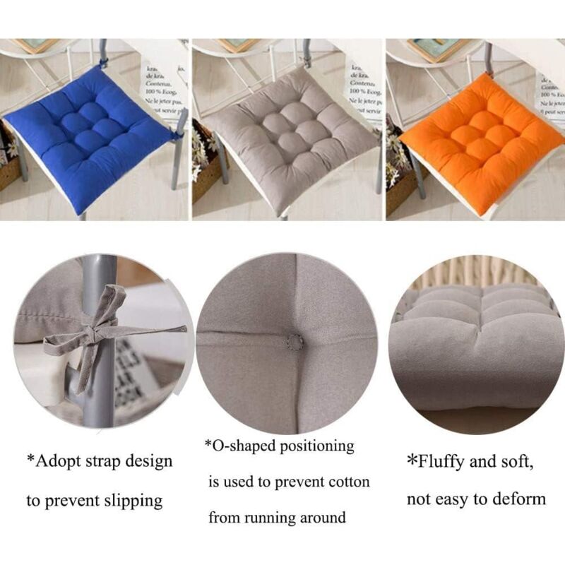 Square Chair Cushions 40 × 40 Quilted Carpet Home Decor Colorful Comfortable Indoor Outdoor Gray — image 5