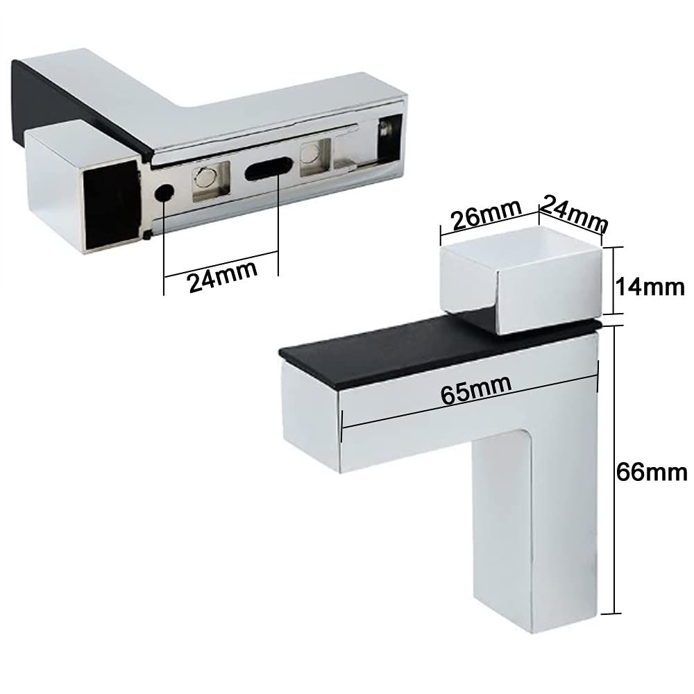 2 Pcs Adjustable Wood/Glass Floating Shelf Brackets Wall Mount, Solid Metal 90 Degree Right Angle Adjustable Wood Glass Shelf — image 2