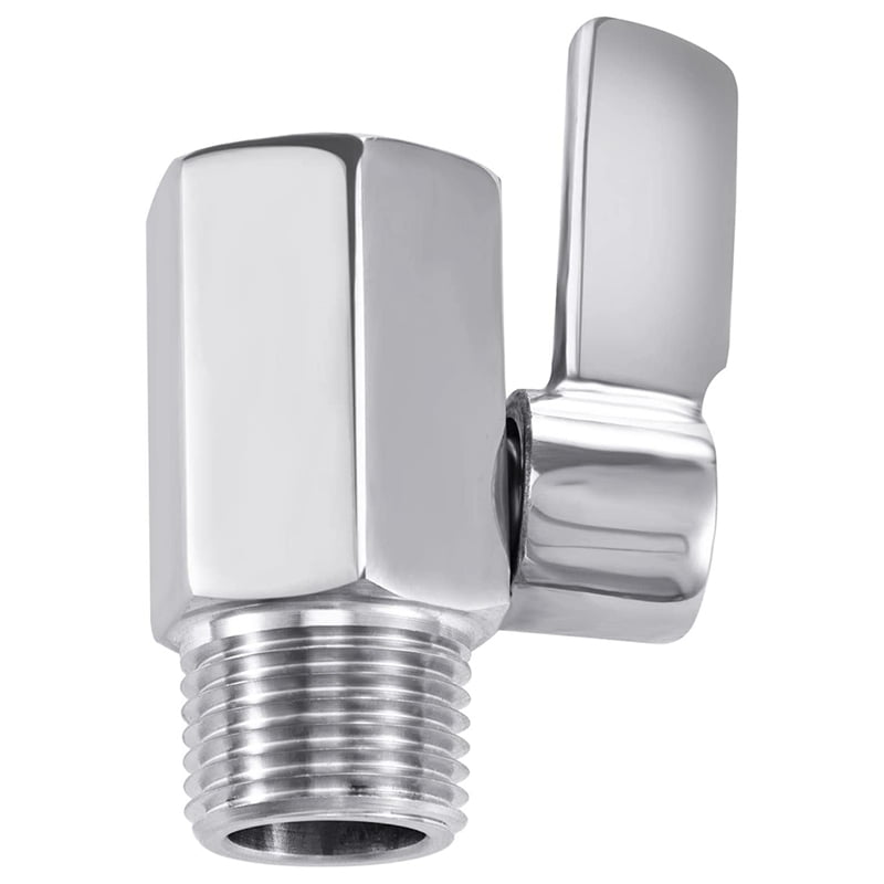 Shower Shut Valve, 304 Stainless Steel Mini Ball Valve NPT Thread(1/2Inch Male x 1/2Inch Female) 1 Pack Silver — image 3