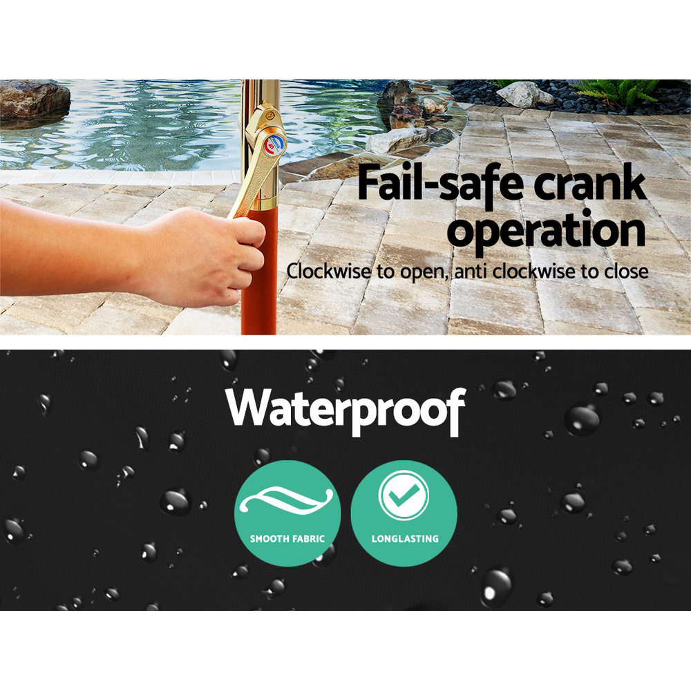 Instahut 3m Outdoor Umbrella Pole Umbrellas Beach Garden Sun Stand Patio Black โ image 6