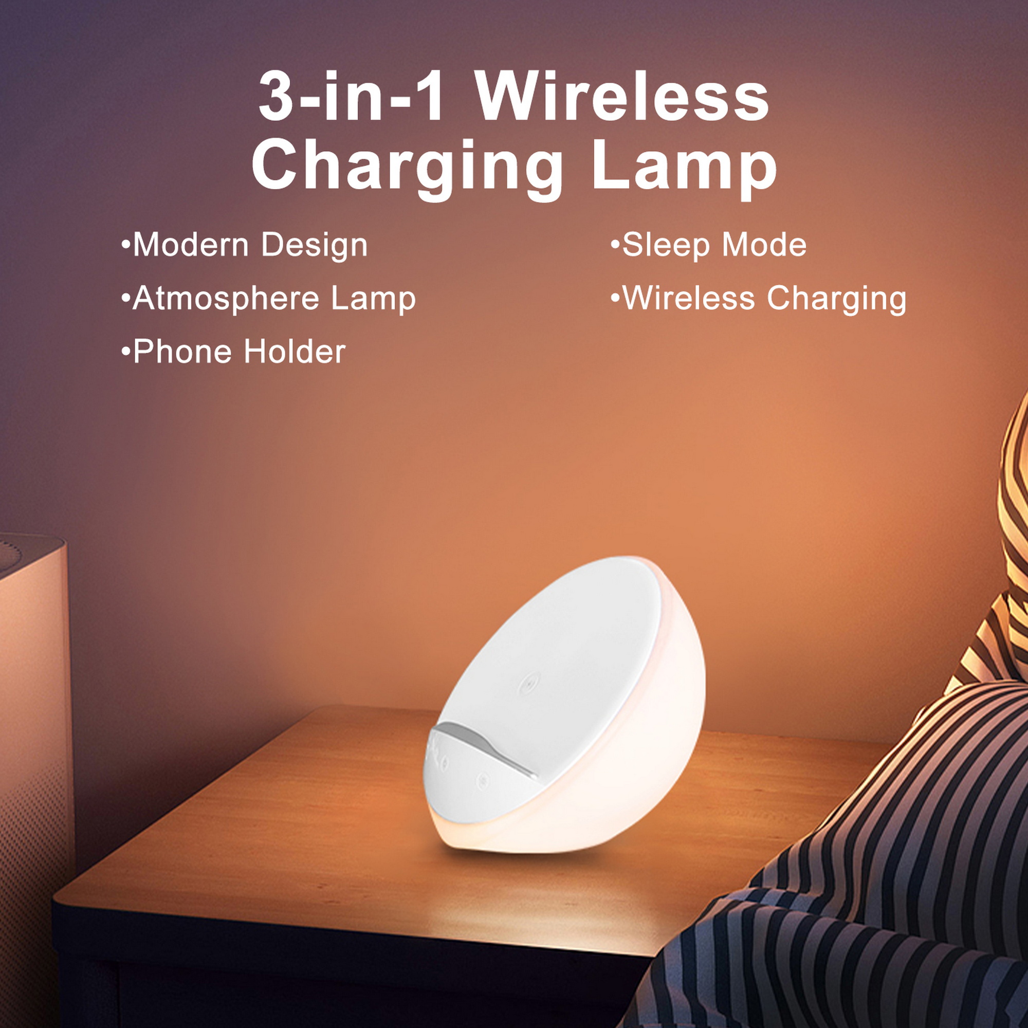 AIPOWER Bedside Lamp with Wireless Charger and Phone Holder Touch โ image 5