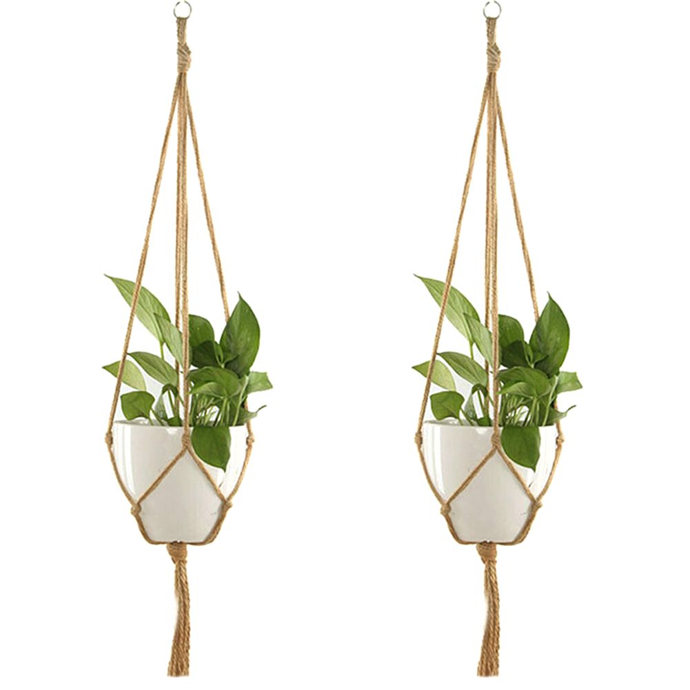 6Pcs Macrame Plant Hanger Vintage Rope Basket Indoor Outdoor Hanging Plant Holders โ image 6