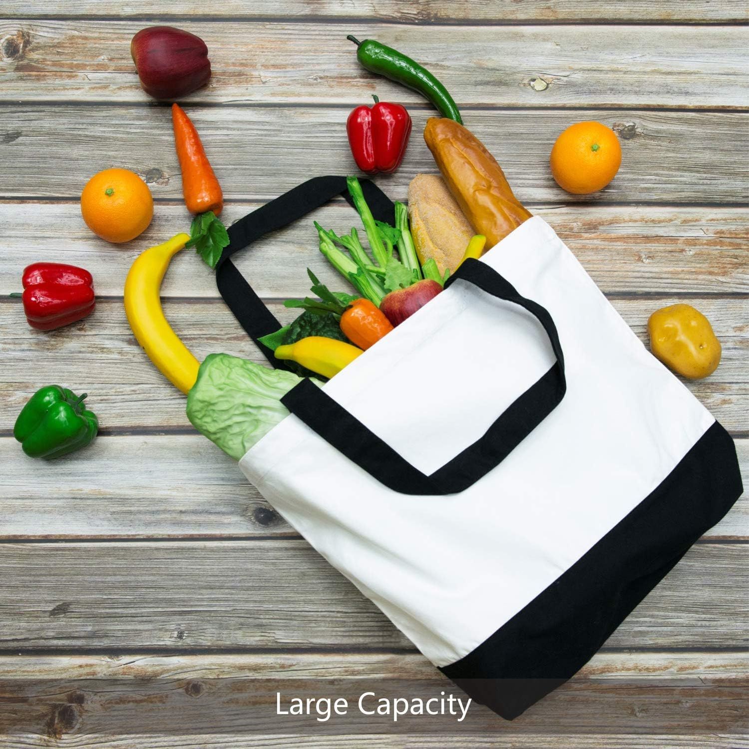 Super Strong Large 12oz Cotton Canvas Tote Bag, Reusable Grocery Shopping Cloth Bag, Fashionable Two-Tone Tote for Crafts, DIY Your Creative Designs — image 4