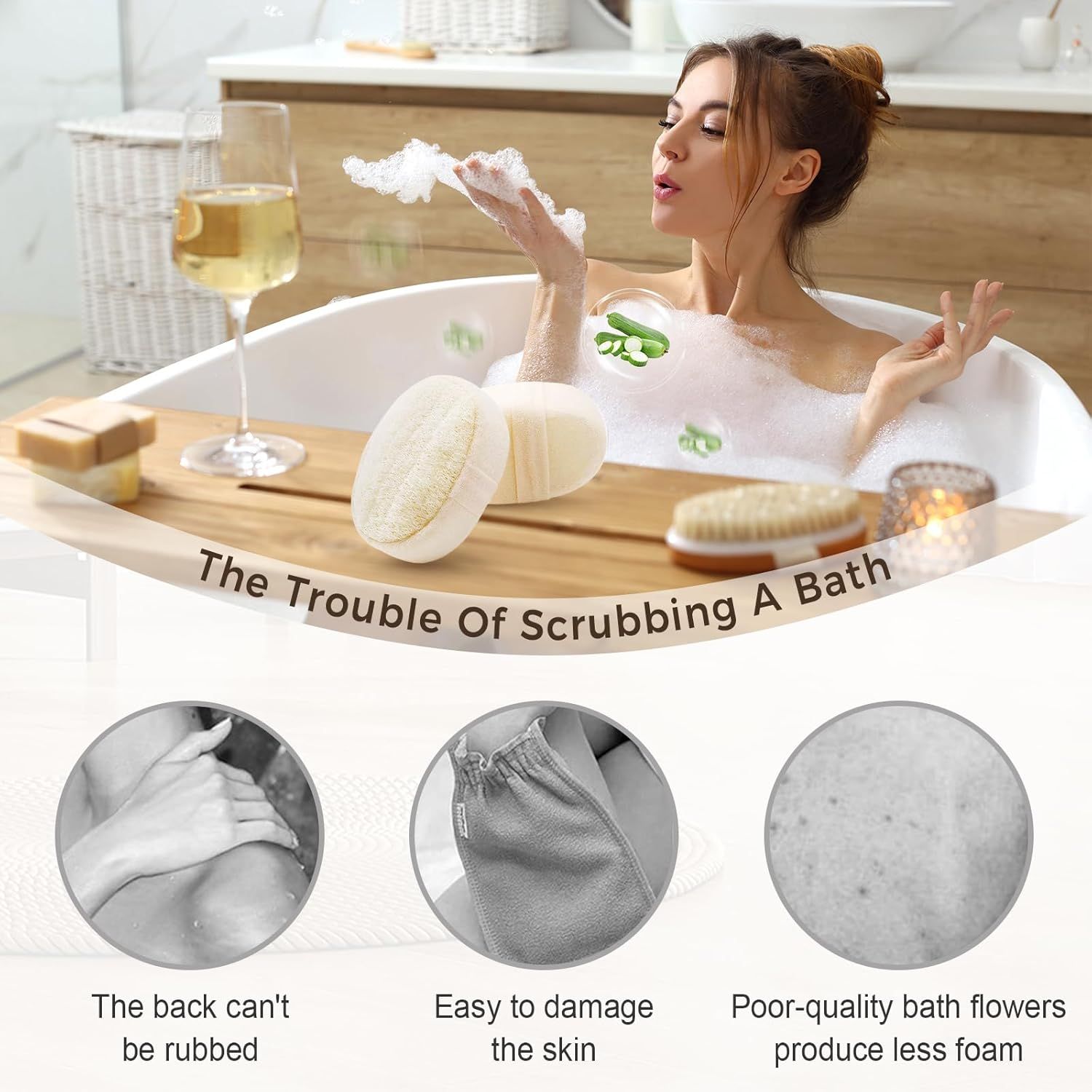 2025 Natural Loofah Sponge - Exfoliating Body Scrubber for Shower, Eco-Friendly Loofah for Men & Women (1pcs) — image 5