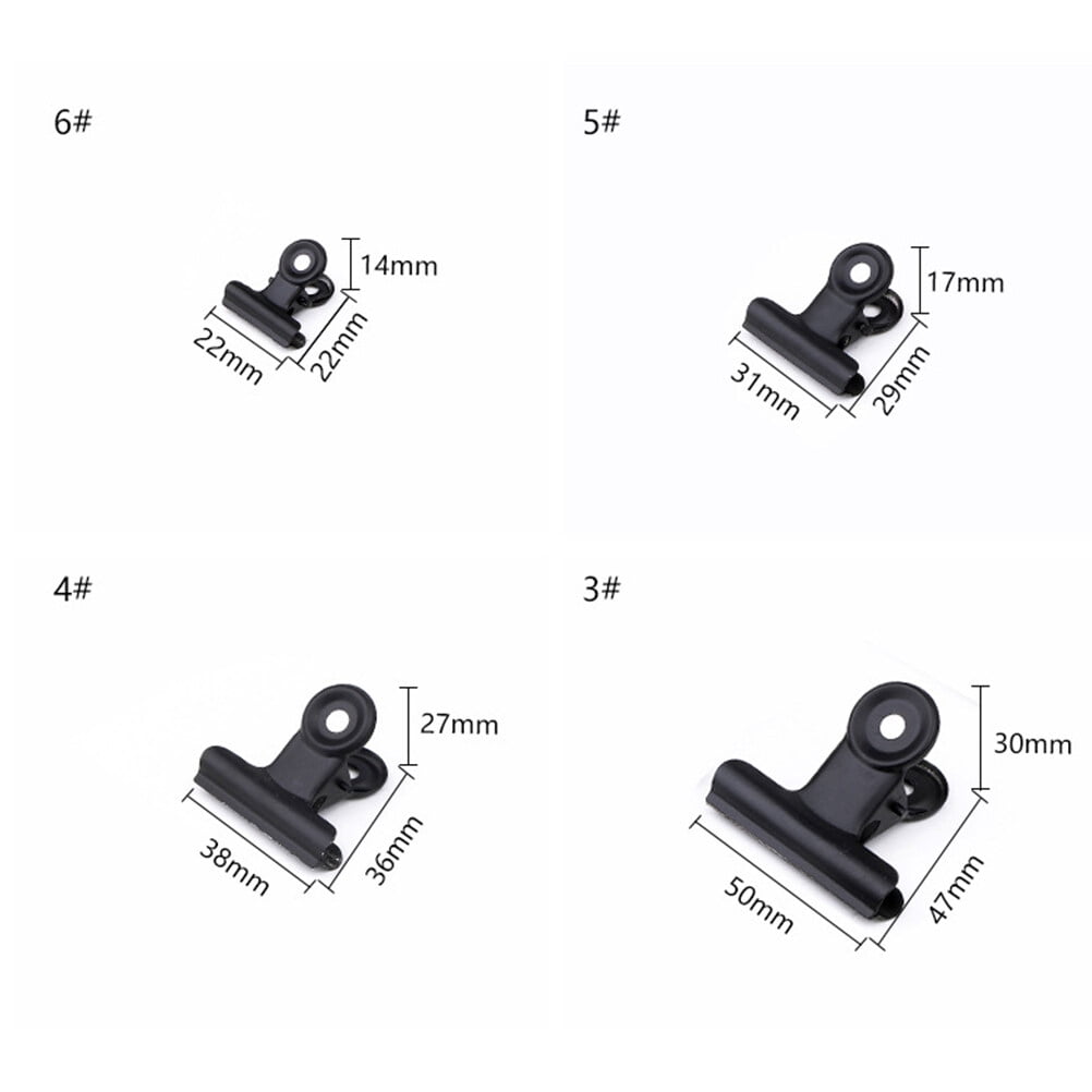 Coating Note Clips Rectangular Document Holding 15Pcs 2In 5 × 4.7cm Black — image 3