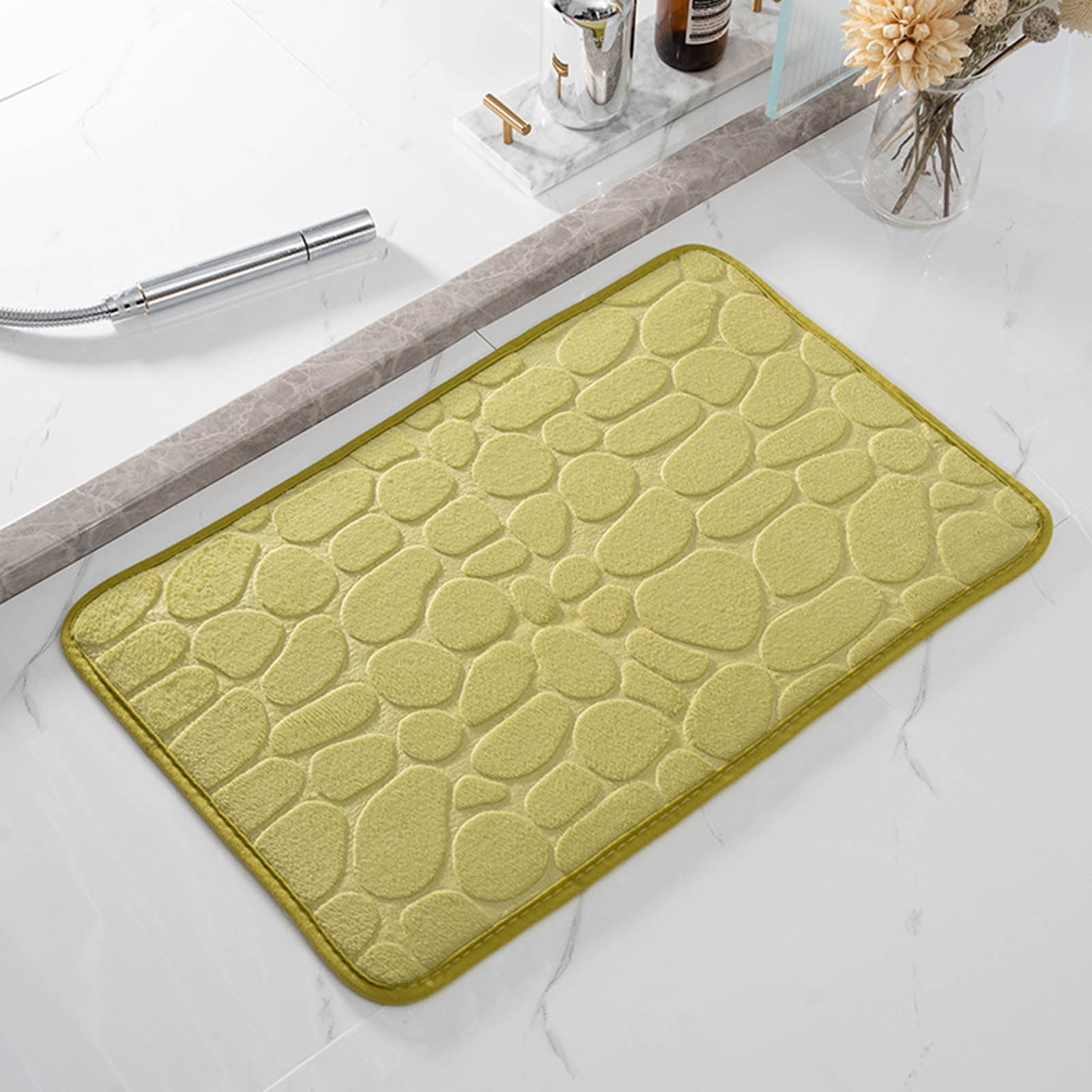 Bathroom Rugs - Ultra Absorbent Non-Slip Floor Bath Mat, Super Soft Shower Mat for Bath Tub, Machine Washable 16 × 24" (Brown) #B-Green — image 2