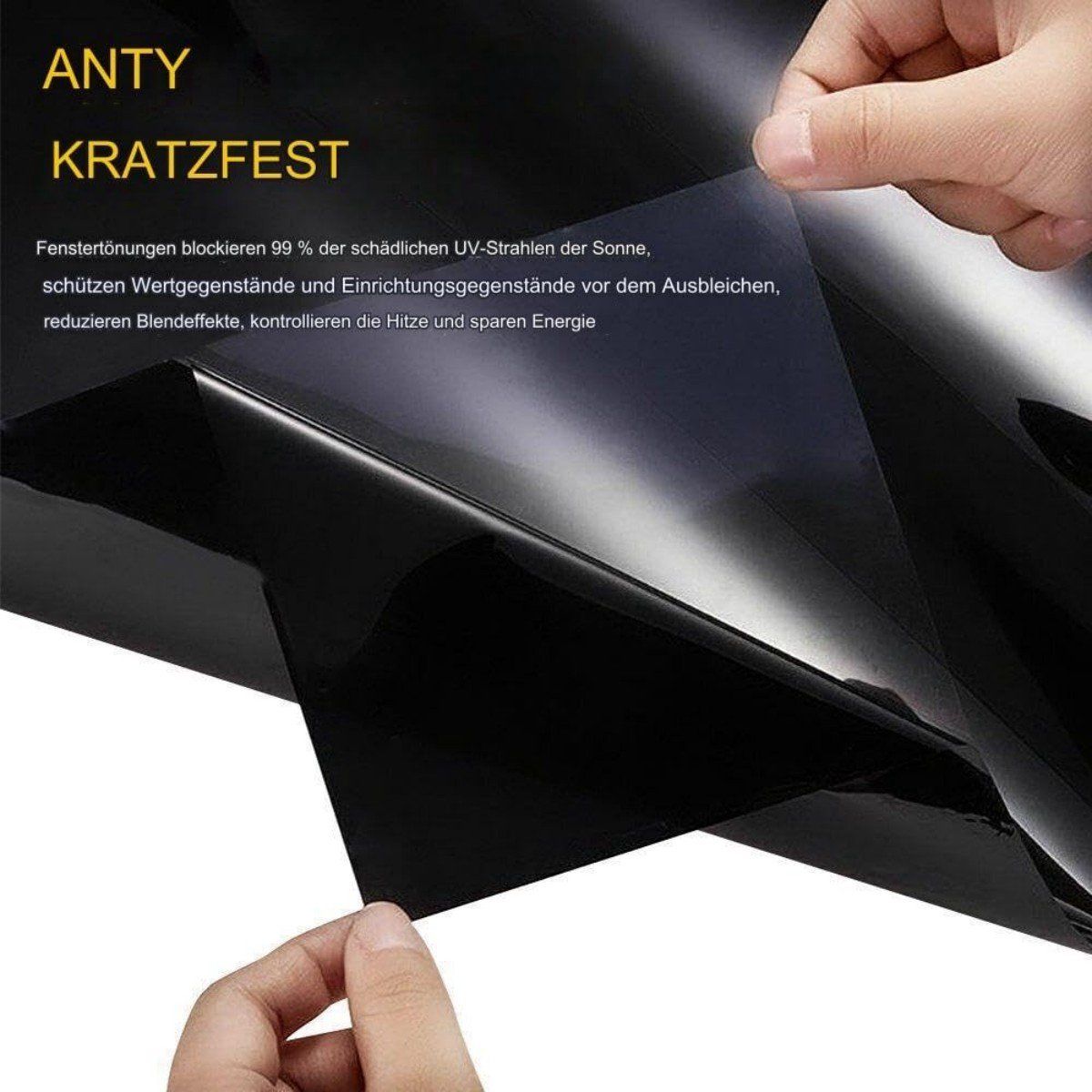 50% VLT Black Car Window Tint Film, UV Protection and Heat Insulation, 50 × 300 cm — image 2