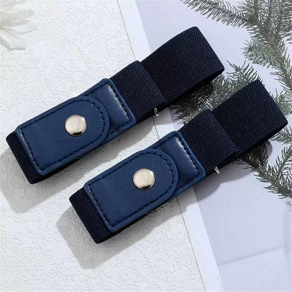 No Buckle Stretch Belt for Women/Men—2 Pack Elastic Invisible Belt for Jeans for side belts Install a side lazy waist belt(black) — image 2