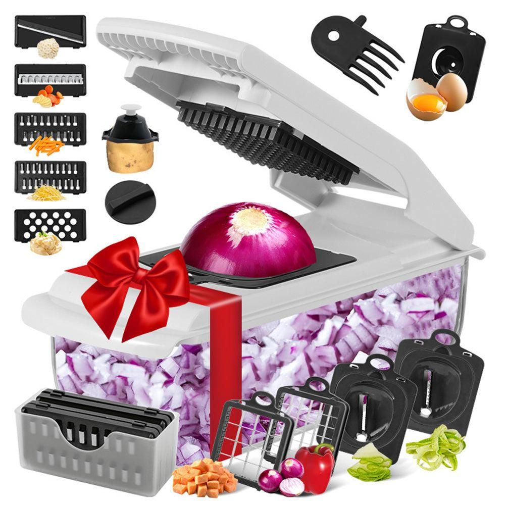 Vegetable Chopper with Container for Salad Prep White โ image 6