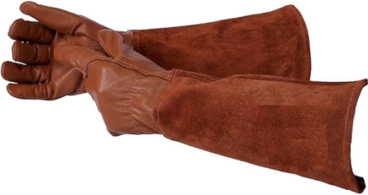 1 pair - garden gloves for ladies/gentlemen - thorn-resistant cowhide leather - rose/blackberry pruning - long forearm protection, thorn- and cut-resistant — image 2