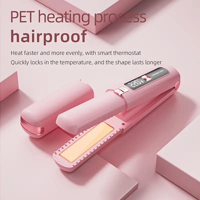 Mini Cordless Straightening Comb – Negative Ion Hair Care with Three Temperature Settings, Two-in-One Straightening and Curling with Type-C Fast Charging — image 4