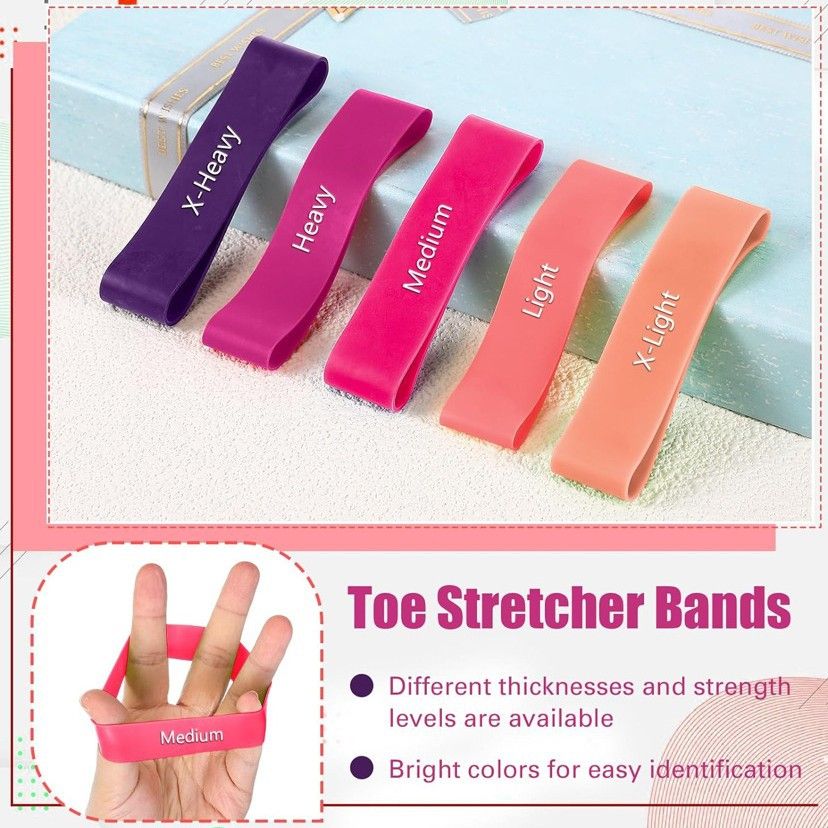 Yoga Cat TPE Finger Pull Ring Resistance Band Dark pink finger tension ring arch training belt 25-30lbs — image 3