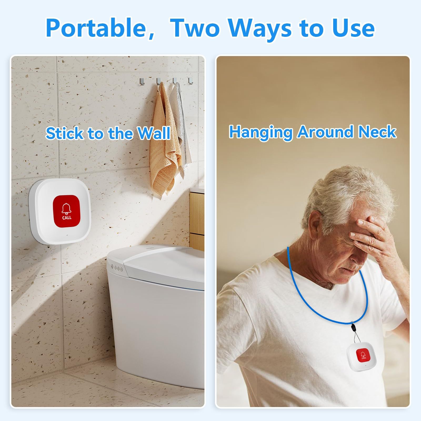 Caregiver Call Button for Elderly at Home w App Notification, Elderly Monitoring, Caregiver Pager, Life Alert Systems for Seniors, Alert Button for Seniors at — image 3