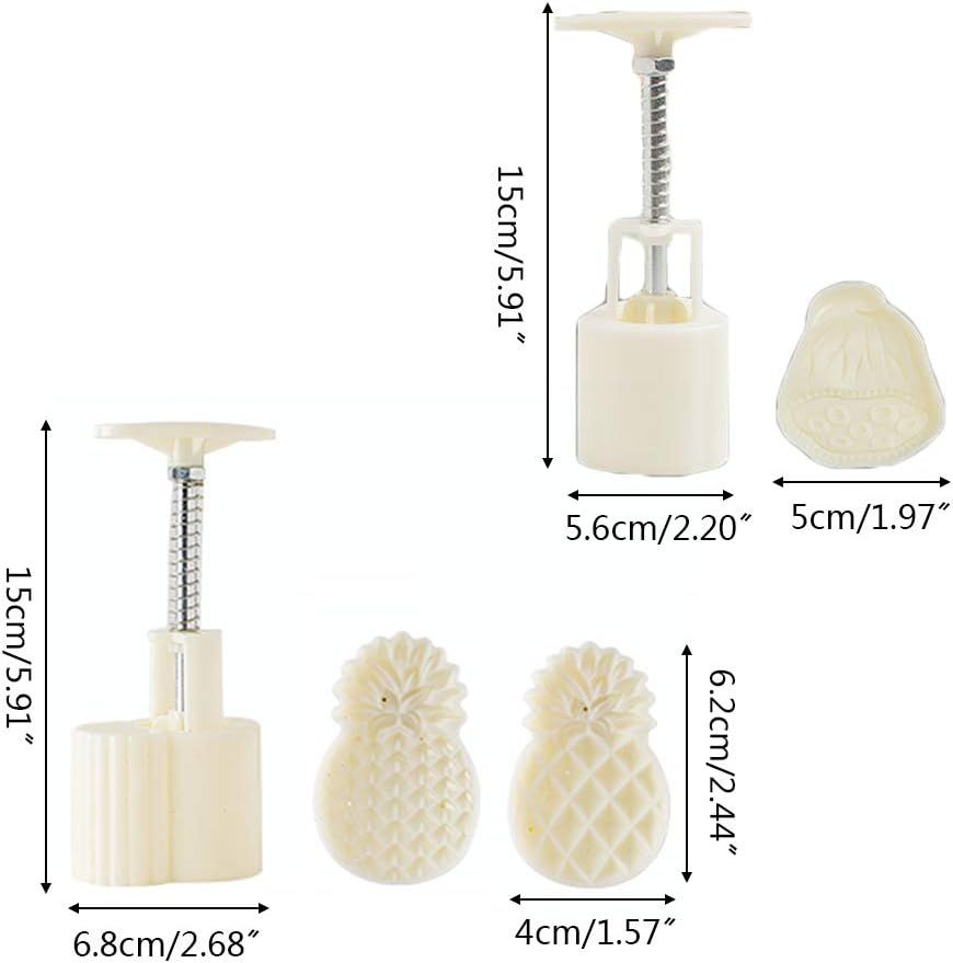 Mooncake Mold 50g Pineapple Lotus Stamps Hand-pressure Mooncake Mold Tool and can be hand washed for easy cleaning — image 2