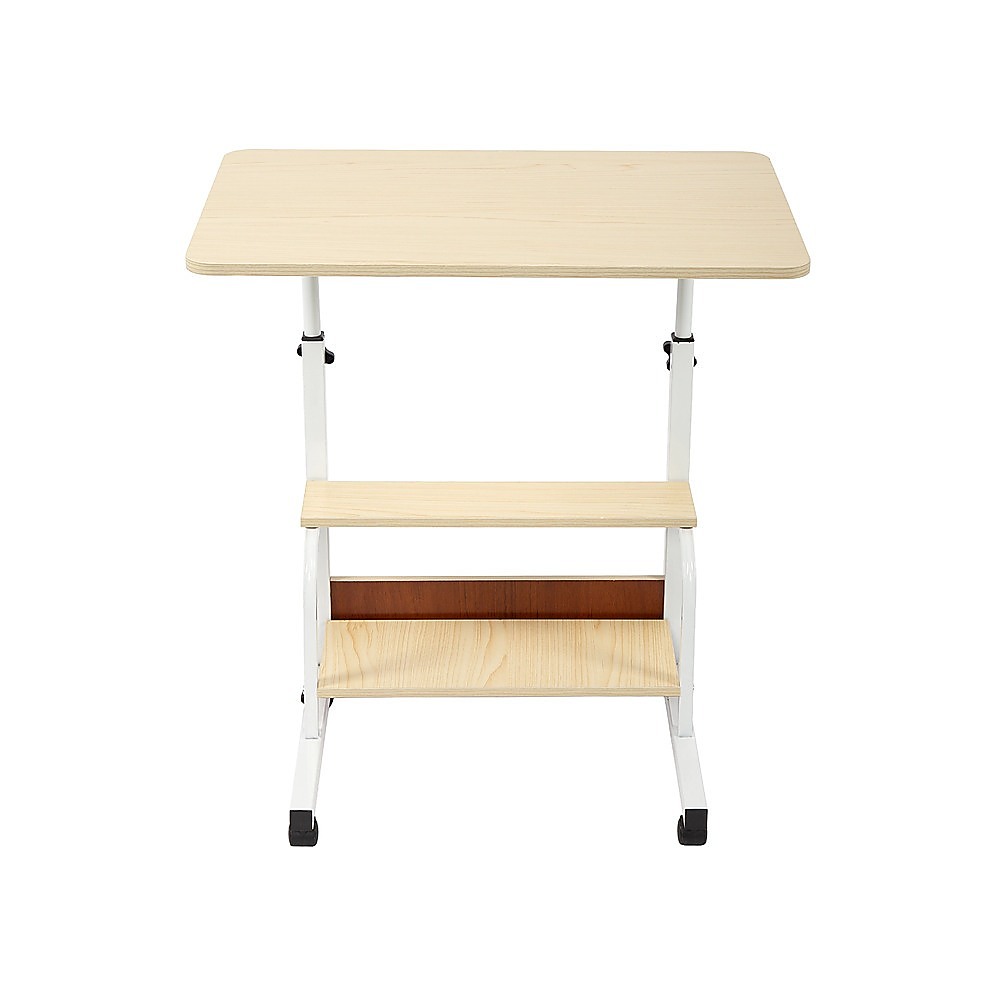 Height Adjustable Rolling Overbed Table 60cm Mobile Computer Desk — image 4