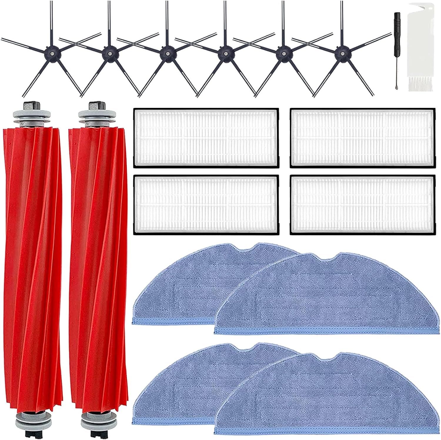 Compatible Replacement Parts Compatible with S7 S7+ S7 MaxV, S7 MaxV Plus T7S T7 plus T7S plus Robot Vacuum, 2 Roller Brush, 4 ilter, 6 Side Brush, 4 Mop Cloth