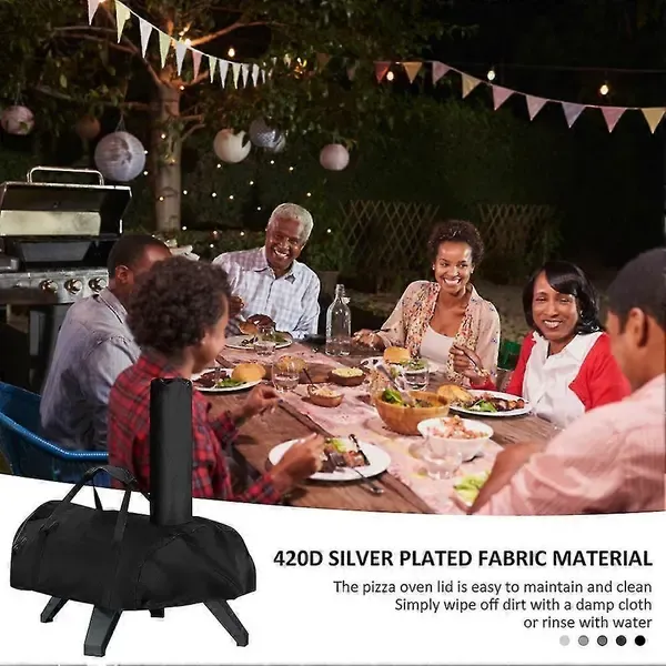 1 Piece 420D Pizza Oven Cover for Karu 12, Waterproof Dustproof UV-Resistant Outdoor Cover with Carry Handle for Patio Storage, Black — image 3