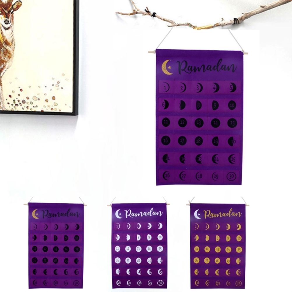 Eid Felt Fabric Countdown Calendar Mubarak Ramadan Advent Calendar Wall Decorations โ image 4