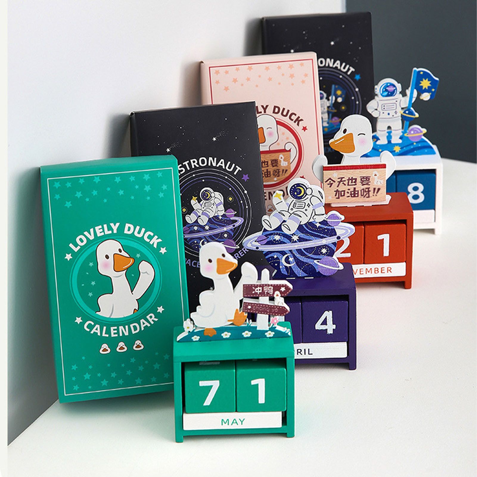 Wooden Perpetual Calendar Countdown Month Date Block Cubes Calendar Cute Desktop Decoration Type 3 โ image 5