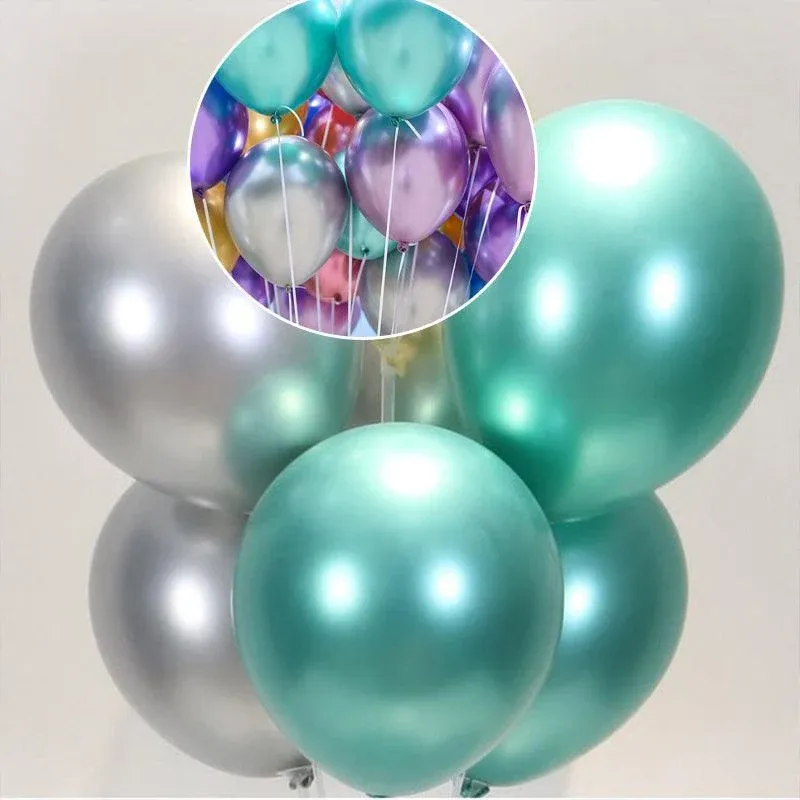 10pcs 25cm Chrome Metallic Balloons for Party Decoration Helium Thick Latex - Mix — image 5