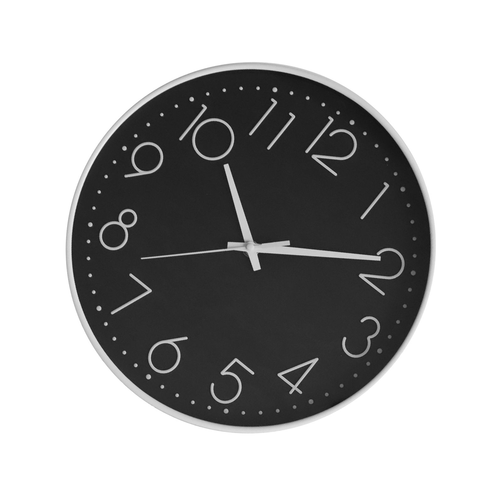 8 Inch Silent Wall Clock Non Ticking Decorative Easy to Read Round Wall Clock for Home Livingroom White Frame Black Bootom White Word โ image 2
