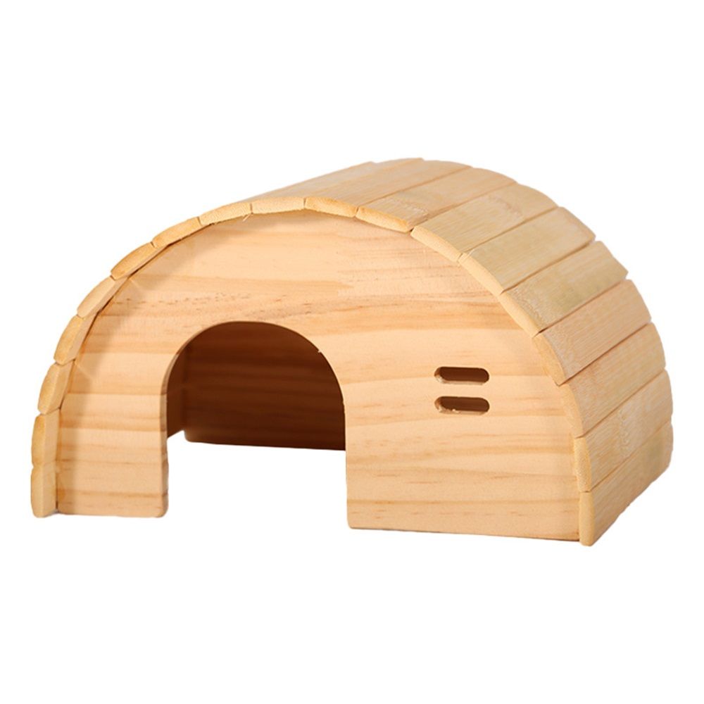Guinea Pig Wooden House, Hamster Wooden House, Bite Arched Wood Hideout for Dwarf Hamster, Golden Bear Pet Supplies, Small Animals, Houses & Habitats.(Small)