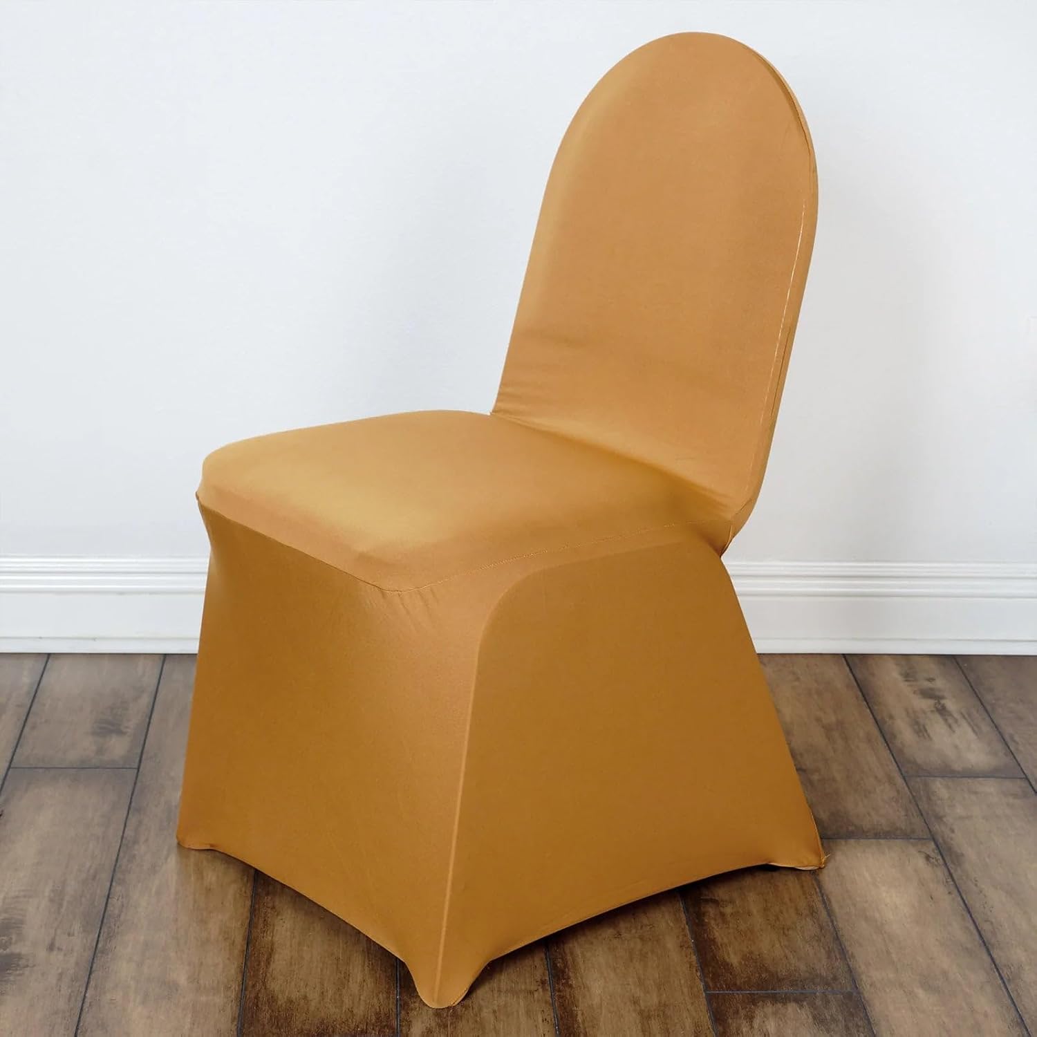 Efavormart 10 PCS Spandex Stretch Gold Chair Covers Universal Banquet Chair Covers for Party Dining with Foot Pockets Washable Wedding Chair Slip Covers for — image 2