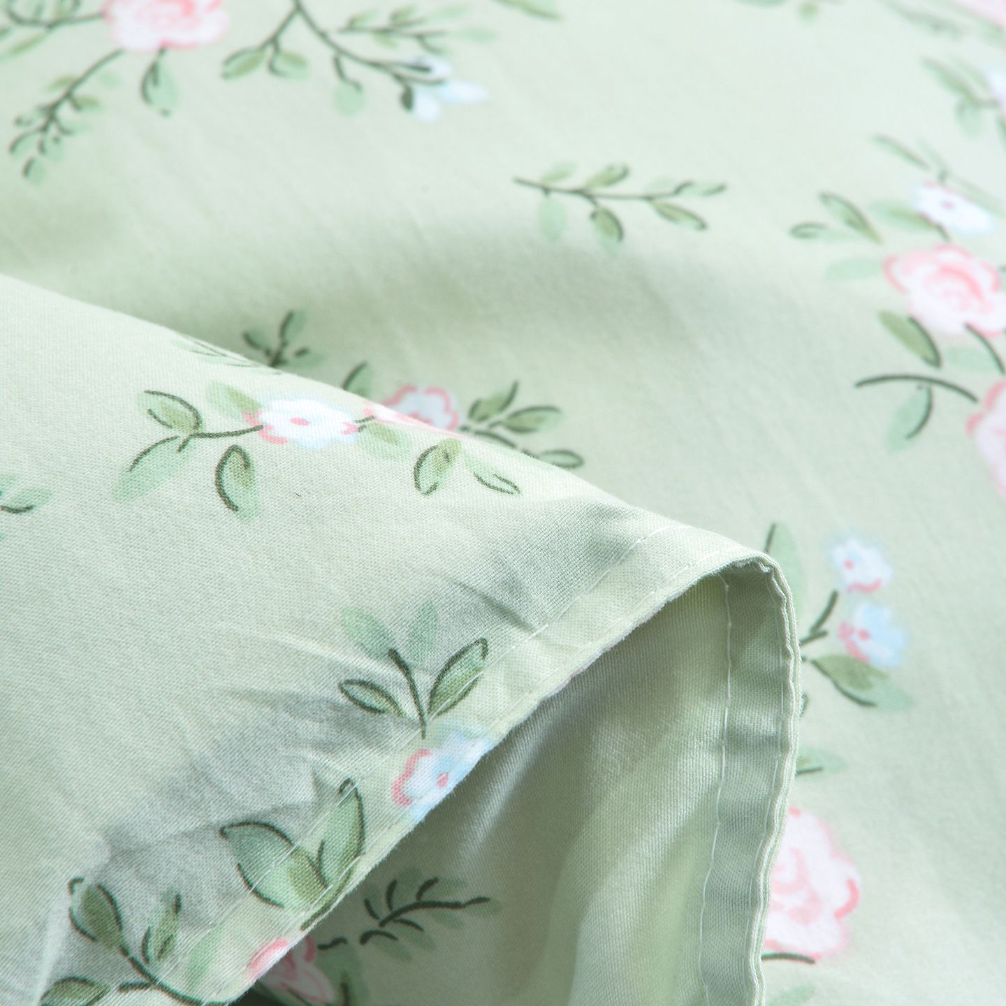 Polyester Reactive Print Stripes Geometric Plaid. Flowerful 9018 snow green 150 × 200cm single quilt cover — image 5