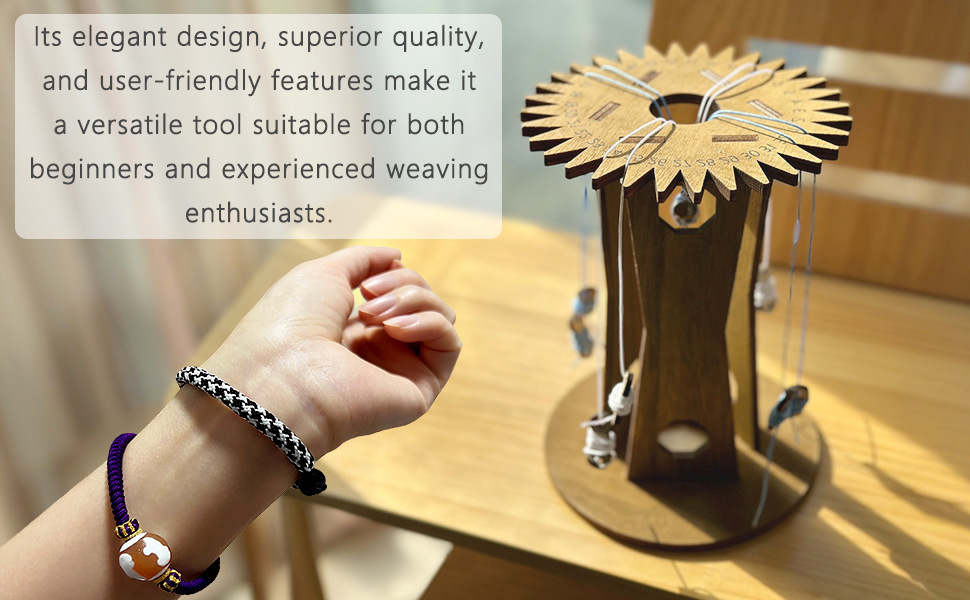 Wooden Kumihimo Marudai Stand – Craft Tool for Braiding and Creative Cord Making — image 4