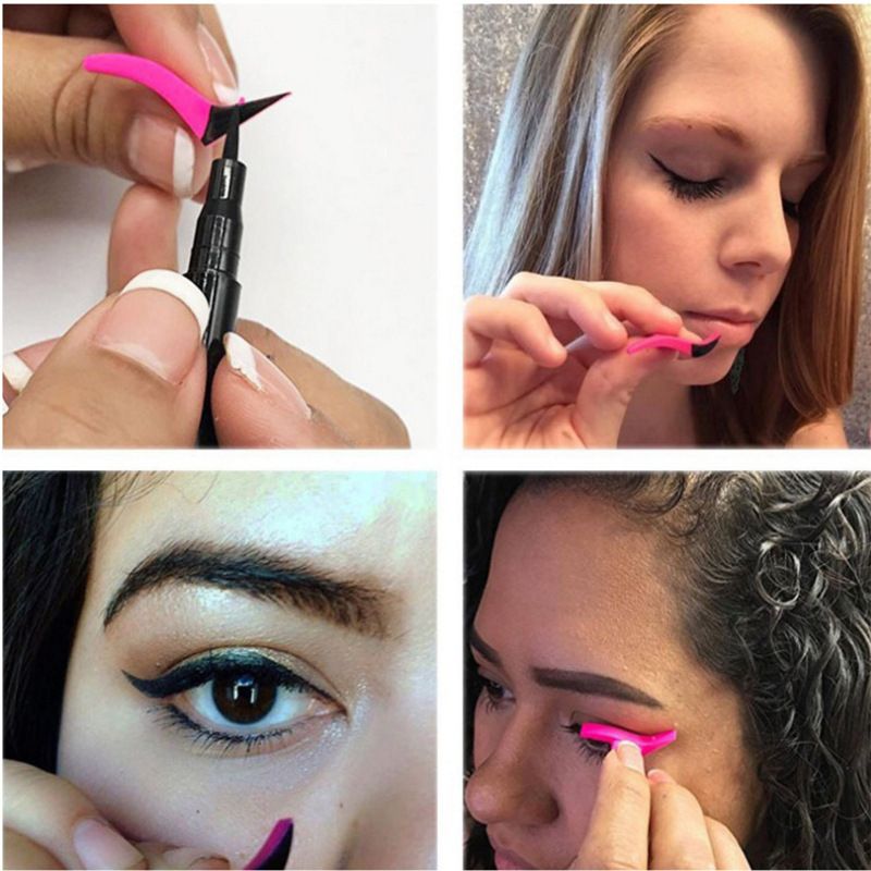 4Pairs of (classic style and dramatic syle) Silicon Wing Eyeliner Stamp Eyeshadow Stencil Models Wing Style Eye Liner Tool โ image 5