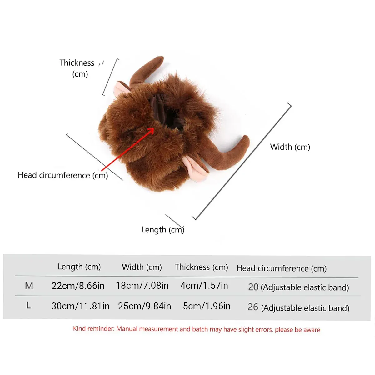Pet Horn Wigs Headwear Adjustable for Dogs Cats Soft Comfortable Decoration - M — image 3